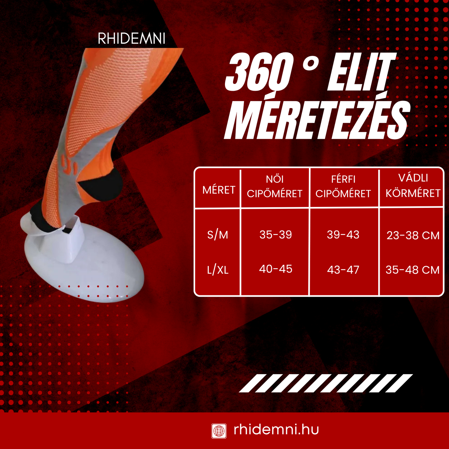 Rhidemni 360° Elite – Kompressziós Zokni az Aktív Mindennapokért